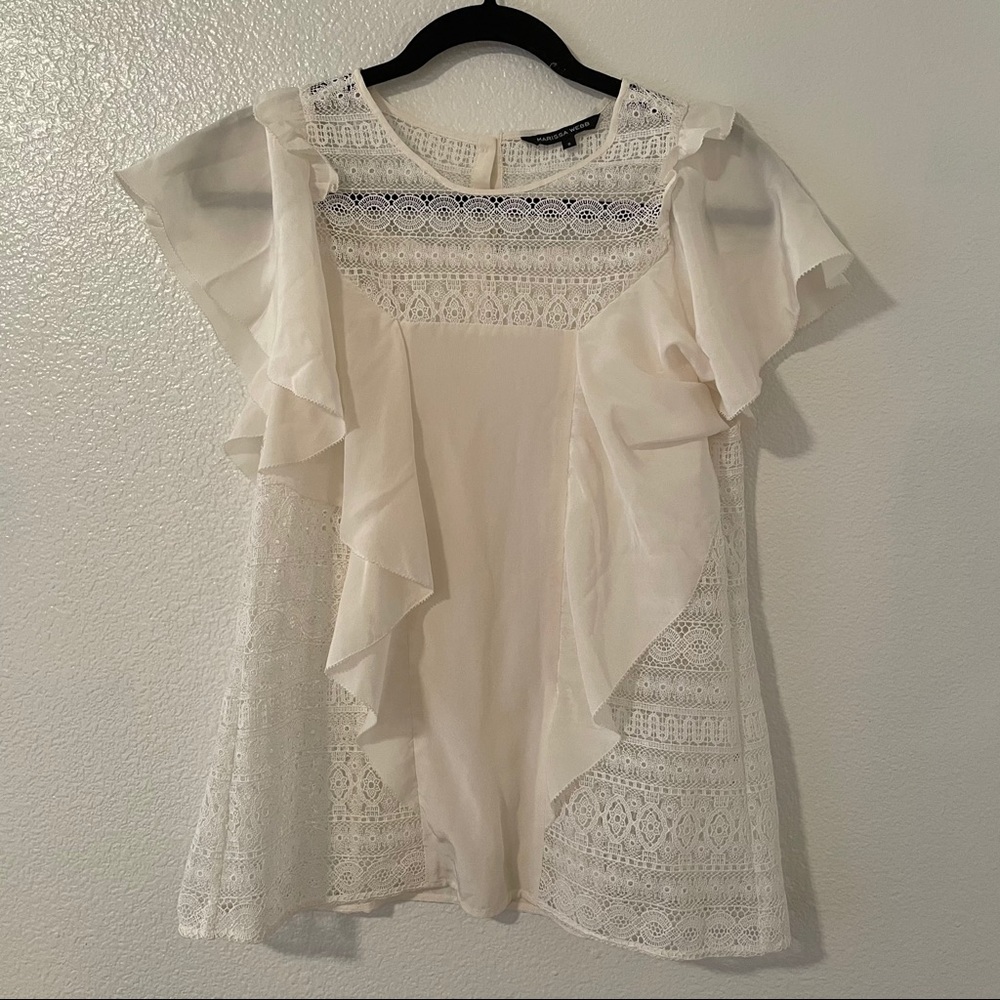 Marissa Webb Silk Eyelet Blouse S